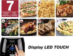 Airfryer Zonder Olie - Hetelucht Frituurpan - Gezond Koken - 7 Programma's Digitaal - 5 Liter Inhoud - Zwart — thumbnail 3
