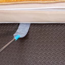 Platte stofdoek - Microvezel reiniger - Onder apparaten reinigen - Intrekbare steel - Verstelbaar bereik - Grijs — thumbnail 3