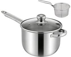 Tafelfriteuse - Kleine friteuse - Thuis Frituren - Gelijkmatige warmte - 38 cm - Zilver