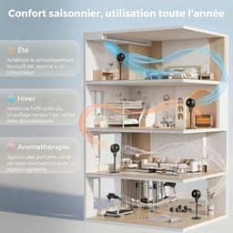 Staande Ventilator - Vloerventilator Luchtcirculator - Kamers Koelen - Stil 20dB Aromatherapie - 83-107 cm Hoogte - Zwart — thumbnail 5