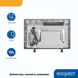 Inbouwmagnetron met Grill - Compacte Oven - Snel Eten Bereiden - Veelzijdige Keukenhulp - 20 Liter - Zilver — thumbnail 5