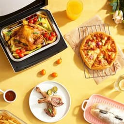 Heteluchtfriteuse Oven - Convectieoven - Gezinsmaaltijden Bereiden - 15L Capaciteit - 1300W Vermogen - Zwart — thumbnail 4