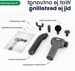 Massage Gun - Spierpistool Percussie - Herstel na training - Afneembare handgreep - 7 x 3 x 17 cm - Zwart — thumbnail 1