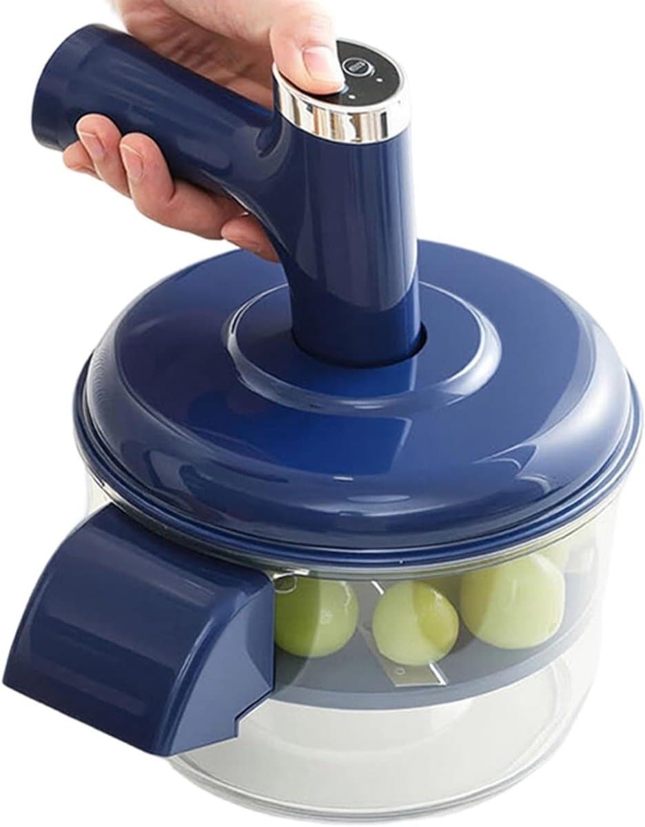 Druiven Schilmachine - Fruit Peller - Keuken Voorbereiding - Automatische Werking - 20.8 x 20.8 x 25 cm - Blauw — afbeelding 1