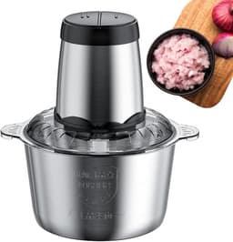 Elektrische hakmolen - Keukenmachine chopper - Snel ingrediënten snijden - Dubbellaags snijgereedschap - 3 liter - RVS — thumbnail 1