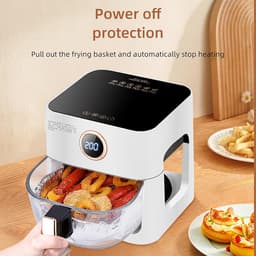 Airfryer Oven - Heteluchtfriteuse - Gezond Koken - Spraakbesturing - 4 Liter - Blauw — thumbnail 2
