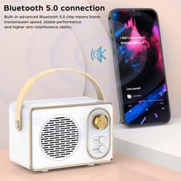 Oneay Retro Bluetooth-speaker – Vintage draagbare draadloze speaker met Bluetooth 5.0, ondersteuning voor TF-kaart, USB-stick en AUX-ingang – Groen — thumbnail 2