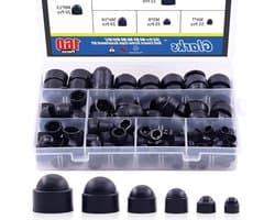 Set van 160 Zwarte Nylon Schroefdoppen voor M4 M5 M6 M8 M10 M12 Hex Schroeven Bescherming en Veiligheid