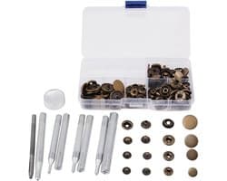 Verstelbare Drukknoop met Hulpmiddel voor Leerproducten - 40 Sets, 12mm, 10mm, 15mm, 17mm Diameter