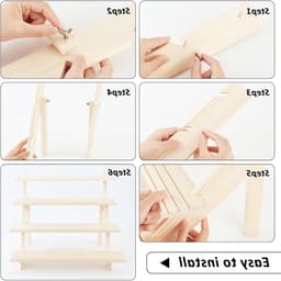 4-laagse Oorbellen Display Stand van Hout, Verstelbare Oorbellenhouder voor Sieraden, Perfect voor Winkels en Ambachtelijke Opslag, 39 x 40 x 32cm — thumbnail 2