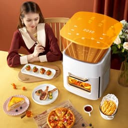 Slimme Airfryer Oven - Heteluchtfriteuse - Gezond Bakken - Olievrije Bereiding - 15 Liter Capaciteit - Zwart — thumbnail 3