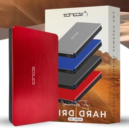 Externe harde schijf - Draagbare opslag - Back-up en data - Snelle USB 3.0 - 320 GB - Rood — thumbnail 1