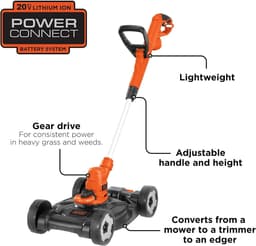Grasmaaier - Grastrimmer - Gazon Onderhoud - Handmatige Bediening - 305 cm - Zwart Oranje — thumbnail 2