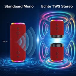 Ryoudavell - 2-in-1 Magnetische Bluetooth Speaker - Splitsbare Draadloze Luidspreker - Bluetooth 5.4 & TWS - RGB LED Verlichting - 2000mAh Batterij - Rood — thumbnail 4