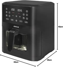 Digitale Luchtfriteuse - Airfryer Oven - Gezond Koken - Met Venster - 8 Liter - Zwart — thumbnail 4
