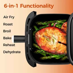 Casa Living Luxe Airfryer - Met 8 Programma's - Gezond koken tot 200 °C - LED-Scherm en Kijkvenster - 5,5L - Zwart Design — thumbnail 6