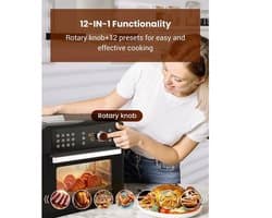 Heteluchtfriteuse – Airfryer - Airfryer Oven - 15L - 360° Luchtcirculatie - 1700W - 240V - 12 Voorinstellingen - LED Touchscreen - Kijkvenster - App Bediening - Zwart