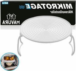 Magnetron Standaard - Magnetron Tray - Twee Maaltijden Verwarmen - Stapelbare Functie - 23.5 cm Diameter - Wit — thumbnail 1