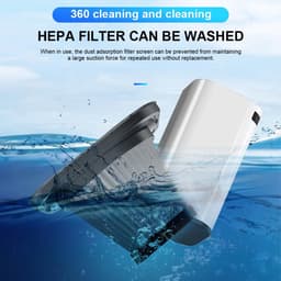 Draadloze Handstofzuiger 20000 Pa – Oplaadbaar – Met Wasbaar HEPA Filter – Mini Auto- en Huisstofzuiger voor Huisdierharen, Kantoor en Thuis – Wit — thumbnail 2