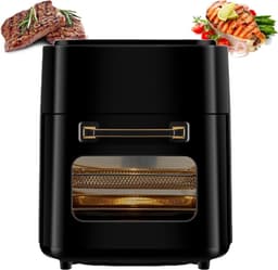 Luchtfriteuse Oven - Mini Elektrische Oven - Snelle Maaltijden Bereiden - Digitaal Touchscreen - 15 Liter Capaciteit - Zwart — thumbnail 1
