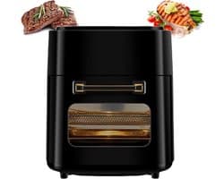 Luchtfriteuse Oven - Mini Elektrische Oven - Snelle Maaltijden Bereiden - Digitaal Touchscreen - 15 Liter Capaciteit - Zwart