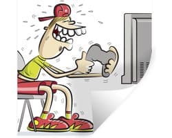 Muurstickers - Sticker Folie - Gamer - Televisie - Console - 120x120 cm - Plakfolie - Muurstickers Kinderkamer - Zelfklevend Behang XXL - Zelfklevend behangpapier - Stickerfolie