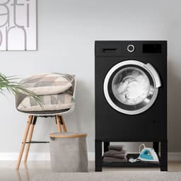 Wasmachine verhoger, Wasmachine Onderstel 63x54x32 cm met planchet in zwart ML design — thumbnail 4