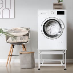 Wasmachine verhoger, Wasmachine Onderstel 62,5x53,5x45 cm met uitschuifbaar plateau in wit ML design — thumbnail 2