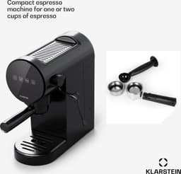 Klarstein Espresso koffiezetapparaat met melkopschuimer, 0,9 L retro mini-espressomachine met filterhouder, klein 1360 watt koffiezetapparaat, koffiemachine voor cappuccino, latte & macchiato — thumbnail 3