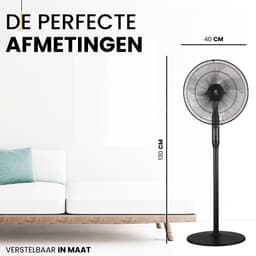 AirKing 3-in-1 Statiefventilator met afstandsbediening – Energie Zuinige Ventilator Staand met 3 Snelheidsstanden - Koelventilator met Timer en Nachtstand voor Optimale Verkoeling - Zwart — thumbnail 4