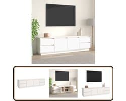 vidaXL Tv-meubel massief grenenhout wit Televisie Kast - Houten Tv-meubel - Grenoble Hout - Wit Tv-meubel - Salon Meubilair