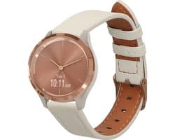 kwmobile lederen horlogebandje geschikt voor Garmin vivomove 3S / vivoactive 4S polsband - Echt leren smartwatch bandje - Activity tracker horloge band in wit