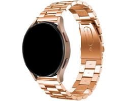 123watches kralen stalen schakel band - rose goud - bandbreedte 22mm geschikt voor Samsung Galaxy Watch Ultra / Samsung Galaxy Watch (46mm) / Overige smartwatches met 22mm bandje