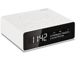 TechniSat DIGITRADIO 51 - DAB+ wekkerradio (DAB, FM, wekkerradio, wekker met twee instelbare wektijden, sluimerfunctie, slaaptimer, dimbaar display, hoofdtelefoonaansluiting) wit