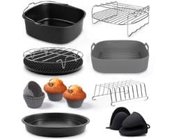 Fentic Airfryer Accessoires – Geschikt voor Airfryer XL en XXL – Met Airfryer Siliconen Bakje – ⌀ 20cm