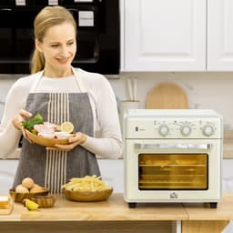 ZYLARO Airfryer oven - Vrijstaande Elektrische Oven - AirFryer, Bakken, Grillen en meer - 20 Liter - 1400 Watt - Vintage crème wit — thumbnail 4