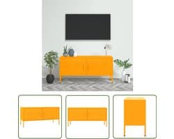 vidaXL Tv-meubel staal mosterdgeel 105x35x50 cm Televisie Tafel - Tv Stand - Tv Meubel - Living Room Furniture - Mustard Yellow