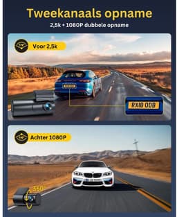ApexArte® Dashcam voor Auto - Dualdashcam Voor en Achter - Full HD - Zwart — thumbnail 4