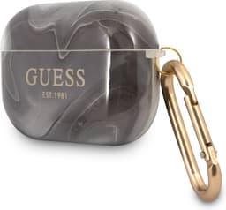 Guess Shiny Marmer AirPods Pro Case Zwart — thumbnail 3