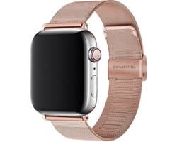 By Qubix - Geschikt voor Apple Watch bandje - Milanese Loop bandje - Champagne goud - Geschikt voor Apple Watch 38 mm / 40 mm / 41 mm / 42 mm - Smartwatch bandje - iWatch milanees - smartwatchbandje