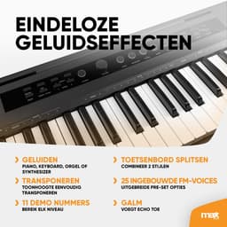 MAX RhapsodyDP88 Digitale Piano met 88 toetsen - Keyboard met standaard - Aanslaggevoelige toetsen — thumbnail 4