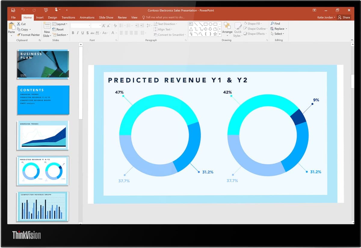 Lenovo ThinkVision M14d LED display 35,6 cm (14") 2240 x 1400 Pixels 2.2K Zwart — afbeelding 1