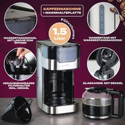 Koffiezetapparaat voor 14 kopjes - 900 Watt met Touch Control - Automatische uitschakeling en digitaal display — thumbnail 3