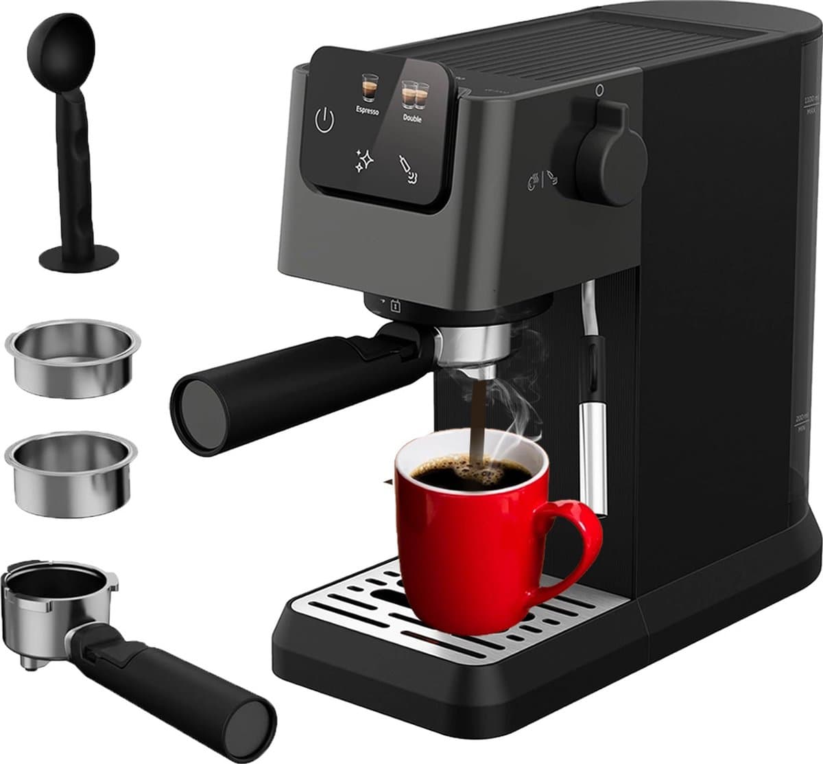 White-Label® Espressomachine - Koffiezetapparaat - Koffiemachines - Zwart — afbeelding 1