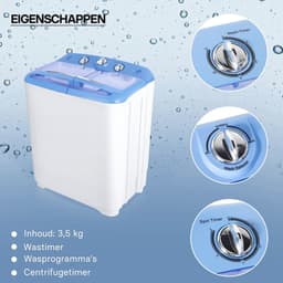 Camping Wasmachine tot 3,5 kg met Centrifugeerfunctie – Ideaal voor op de Camping — thumbnail 4