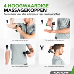 Tunturi MG30 Massage Gun Mini - Oplaadbaar massageapparaat - Massage pistool - Incl. 4 opzetstukken en koffer - Kleur: zwart — thumbnail 3