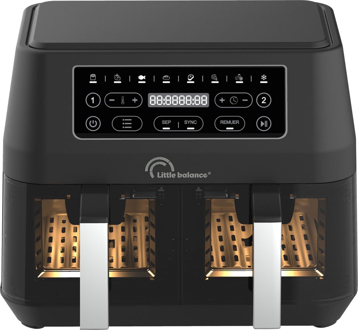 Little Balance 8765 - dubbele Airfryer - 2 x 4.5 liter inhoud - 2460 Watt - 8 programma's - PFAS vrij — afbeelding 1