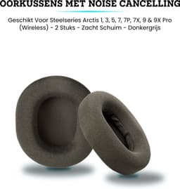 Somstyle Oorkussens Geschikt voor Steelseries Arctis 1, 3, 5, 7, 7P, 7X, 9 , 9X Pro & Prime (Wireless) Headset - 2 Stuks - Zacht Schuim - Donkergrijs — thumbnail 3