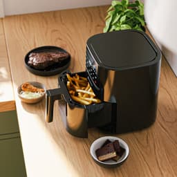 KitchenBrothers Mini Airfryer - 3,3 Liter - 1400W - PFAS-Vrij - 50ºC tot 200ºC - Kleine Heteluchtfriteuse voor 1, 2 en 3 Personen - 10 Kookprogramma's - Zwart — thumbnail 7