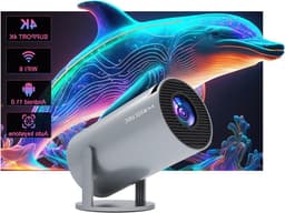 Mini-beamer Auto Keystone 4K/200 ANSI projector met wifi 6 BT 5.0 - Draagbaar, 130 inch scherm, 180 graden rotatie - Geïntegreerd Android-besturingssysteem 11.0 Beamer — thumbnail 1